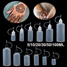 Load image into Gallery viewer, 5X 5/10/20/30/50/100ML Needle Tip Glue Bottle DIY Paper Art Quilling Tool Craft Parper Precision Bottle Needle Bottle Applicator