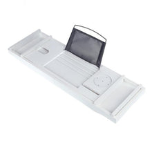 Load image into Gallery viewer, Bathtub Frame Bamboo White Waterproof Bathtub Tray Mobile Phone Tablet Reading Rack Bath Tray In The Bathroom
