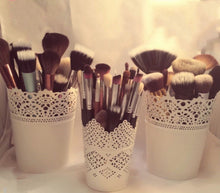 Load image into Gallery viewer, Lace Plant Flower Vase Pot Pen Makeup Brush Storage Holder Case Pencil Cup Stationery Container Home Decoration Fast Shipping
